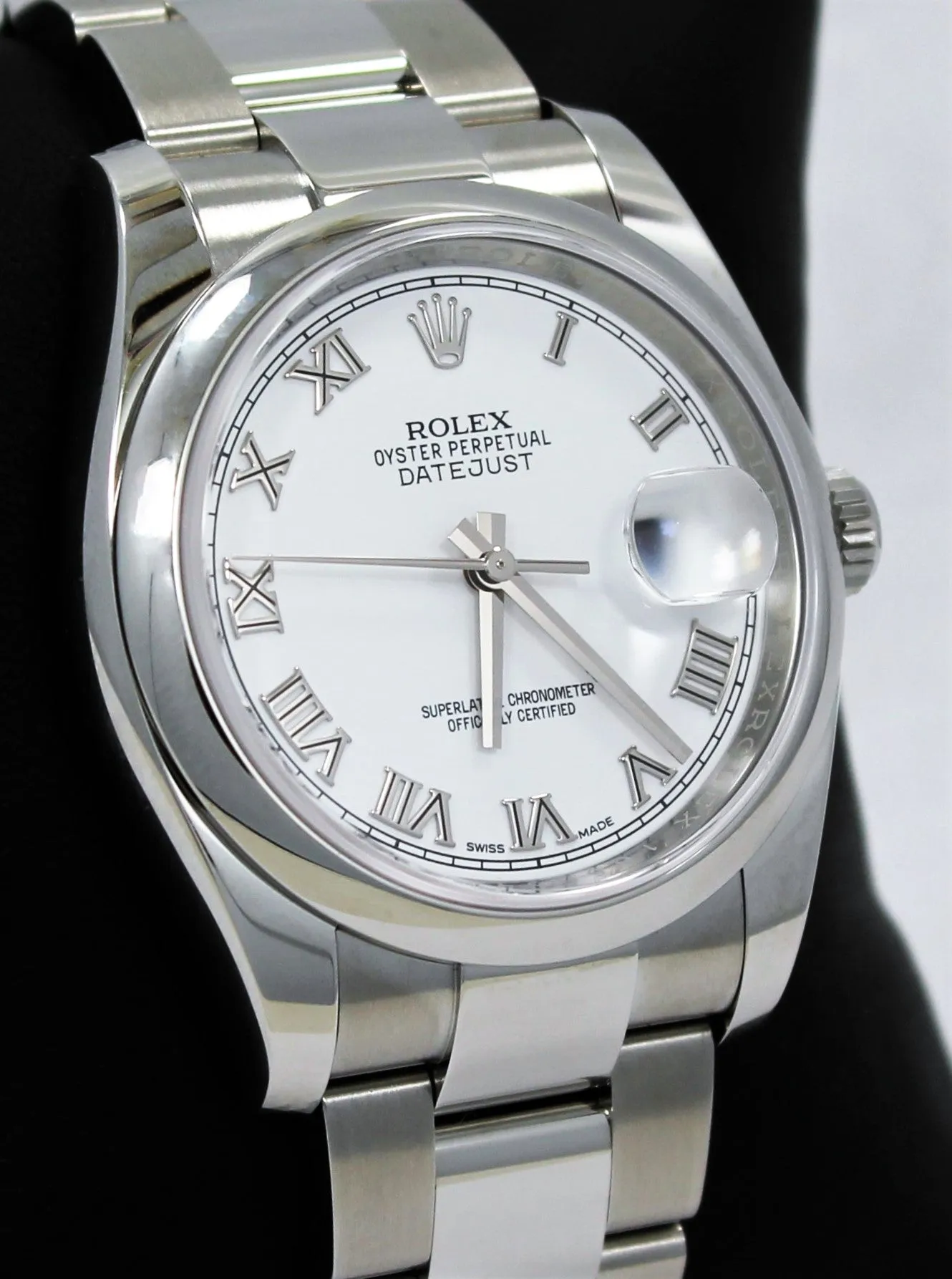 Rolex Datejust 36mm 116200  Oyster Perpetual White Roman Dial