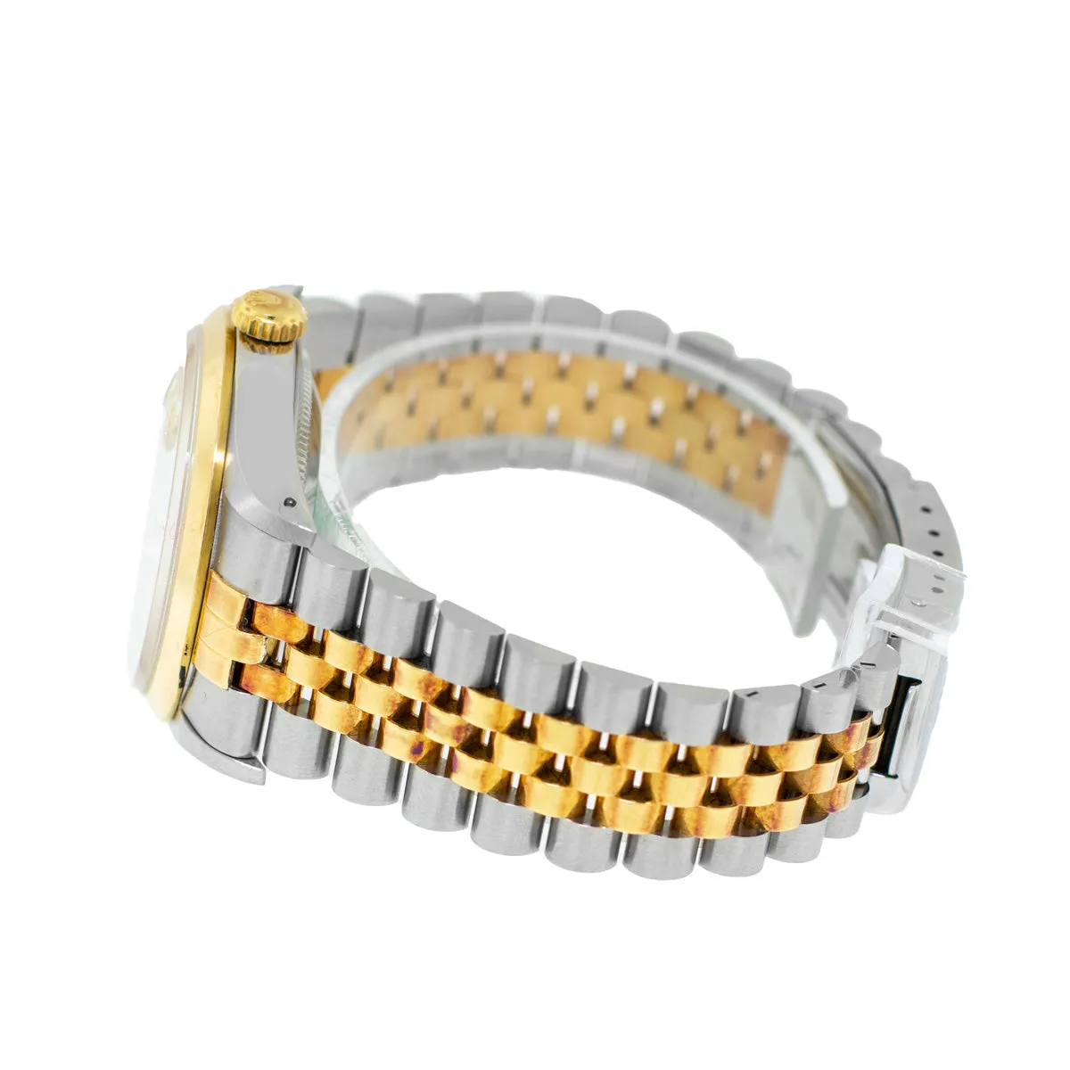 Rolex Datejust 36mm 18K Yellow Gold & Steel Champagne Index Dial Smooth Bezel 16203