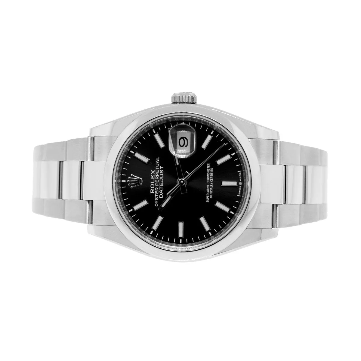 Rolex Datejust 36mm Stainless Steel Black Index Dial & Smooth Bezel 126200