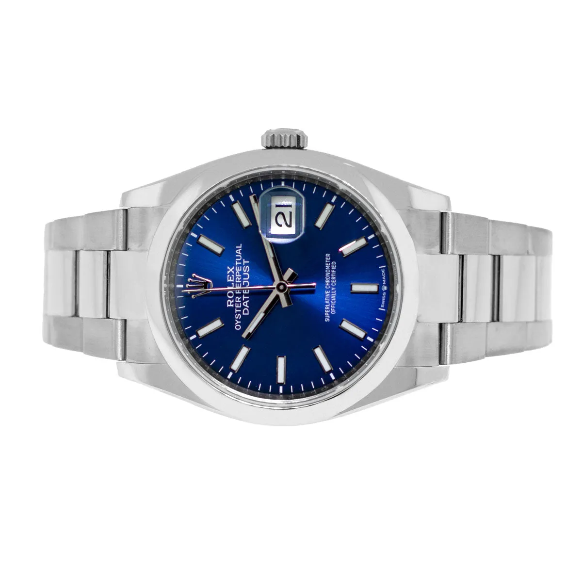 Rolex Datejust 36mm Stainless Steel Blue Index Dial & Domed Bezel 126200