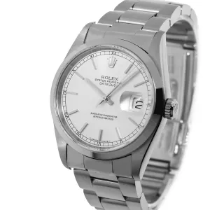 Rolex Datejust 36mm Stainless Steel Silver Index Dial & Smooth Bezel 16200