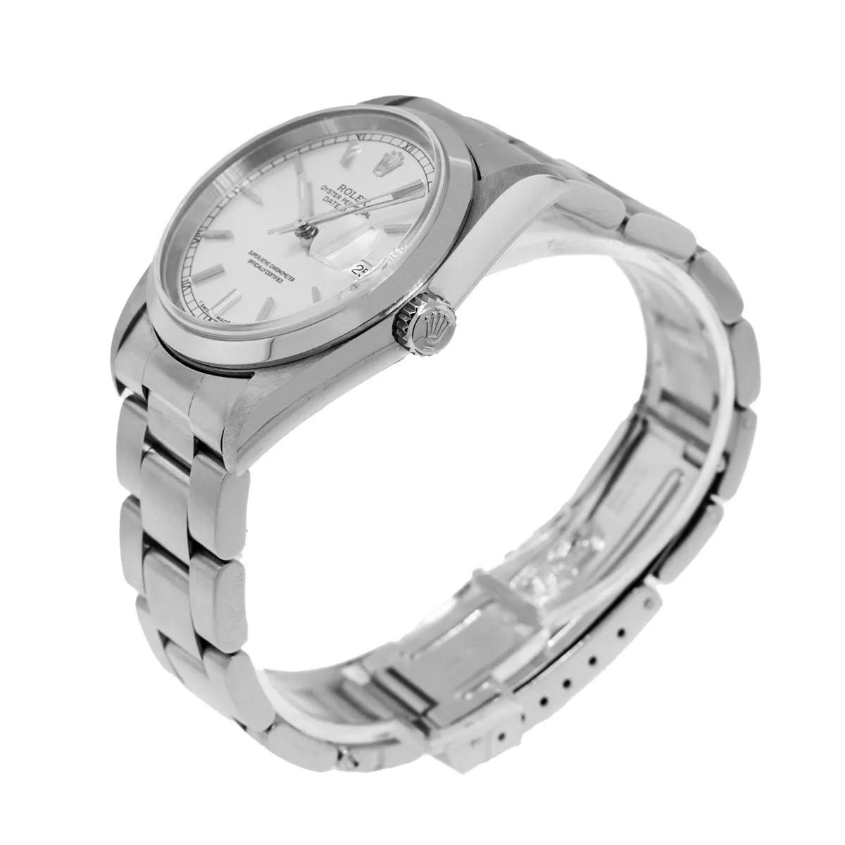 Rolex Datejust 36mm Stainless Steel Silver Index Dial & Smooth Bezel 16200