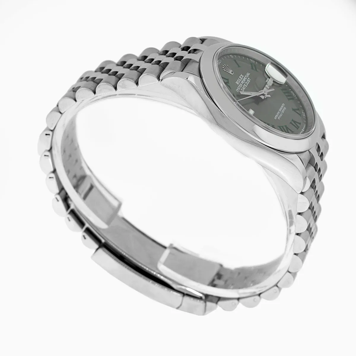 Rolex Datejust 36mm Stainless Steel Wimbledon Dial & Smooth Bezel 126200
