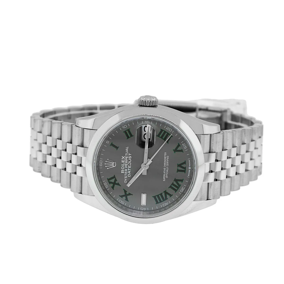 Rolex Datejust 36mm Stainless Steel Wimbledon Dial & Smooth Bezel 126200