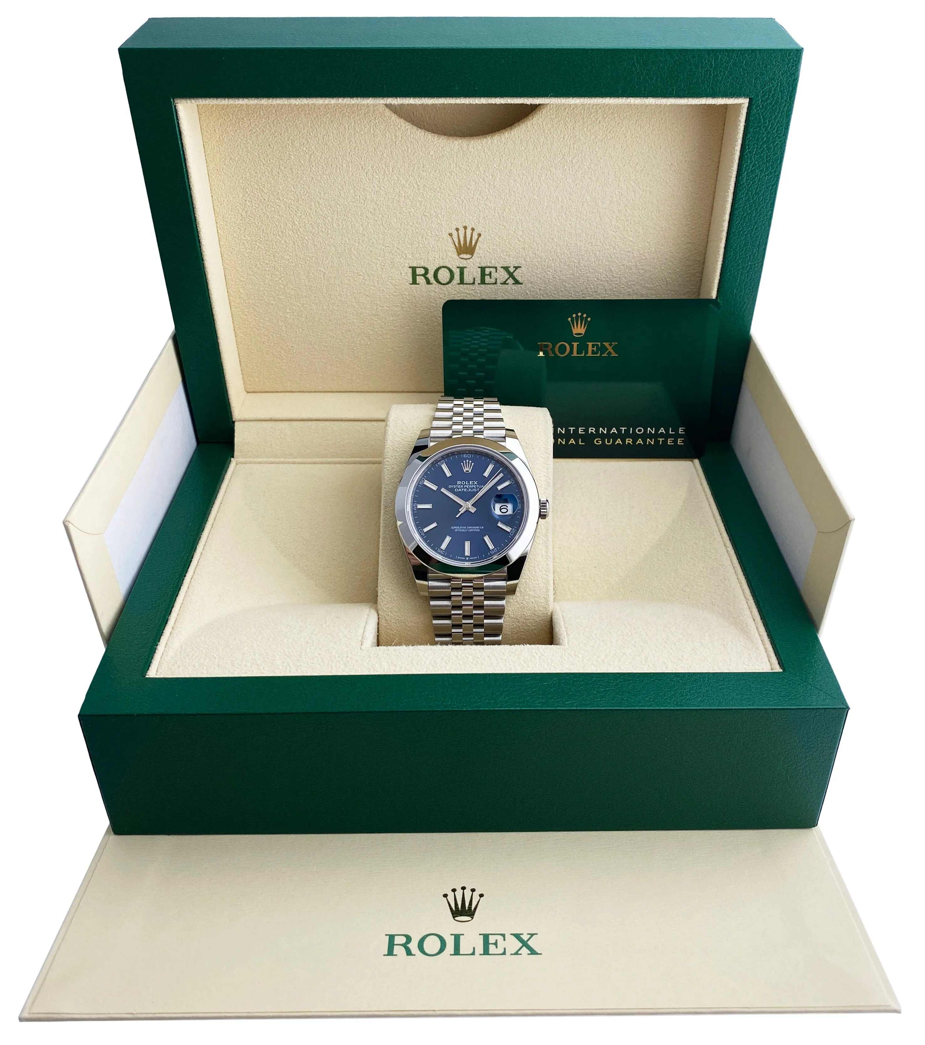 Rolex Datejust 41 126300 Blue Dial Mens Watch Box & Papers