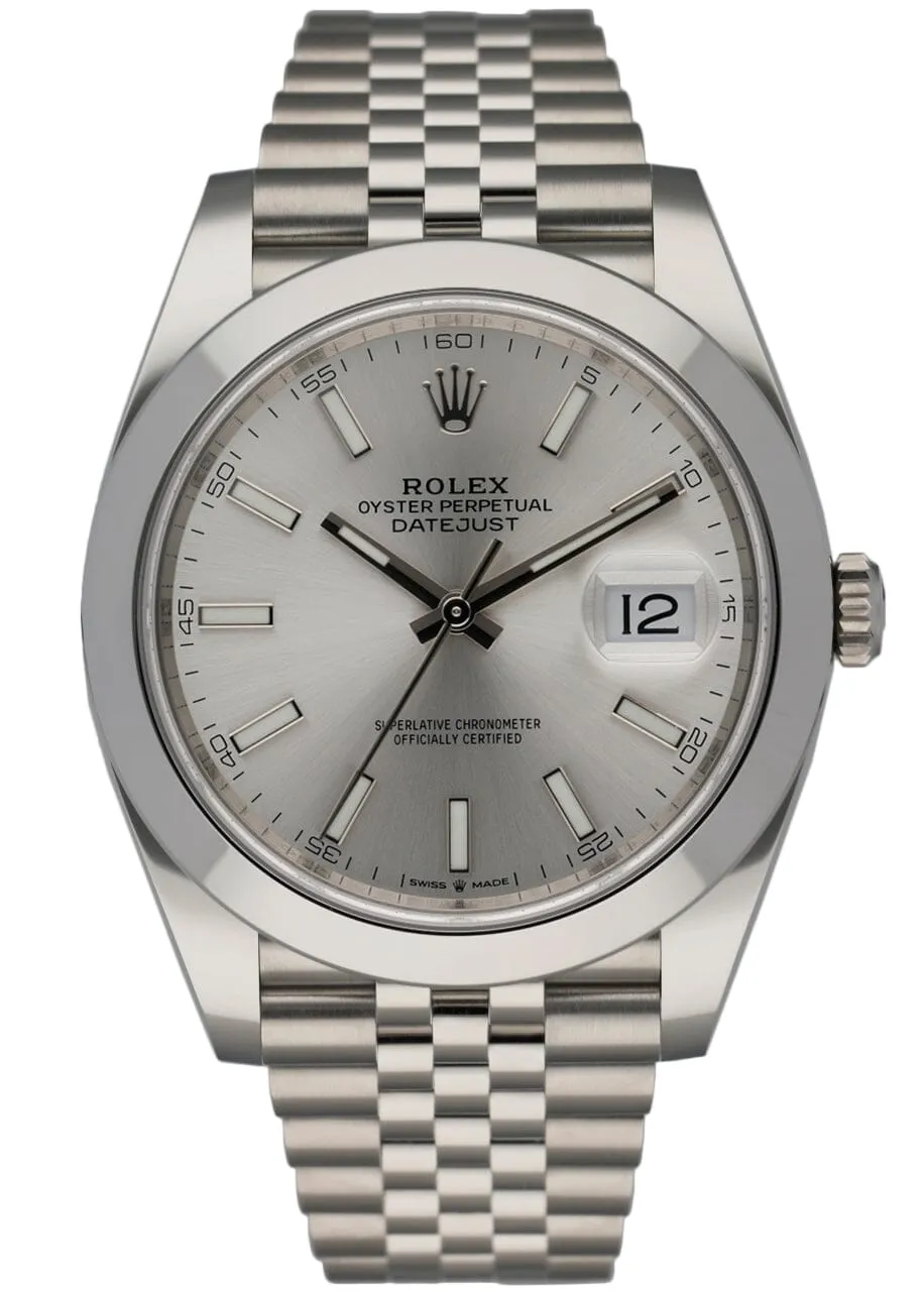 Rolex Datejust 41 126300 Silver Dial Mens Watch Box Papers