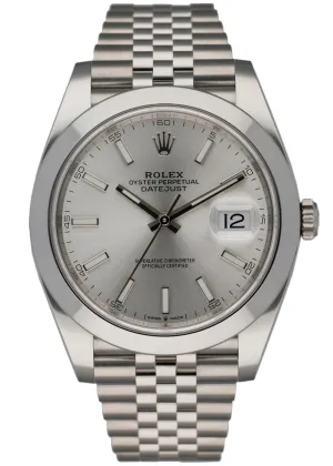 Rolex Datejust 41 126300 Silver Dial Mens Watch Box Papers