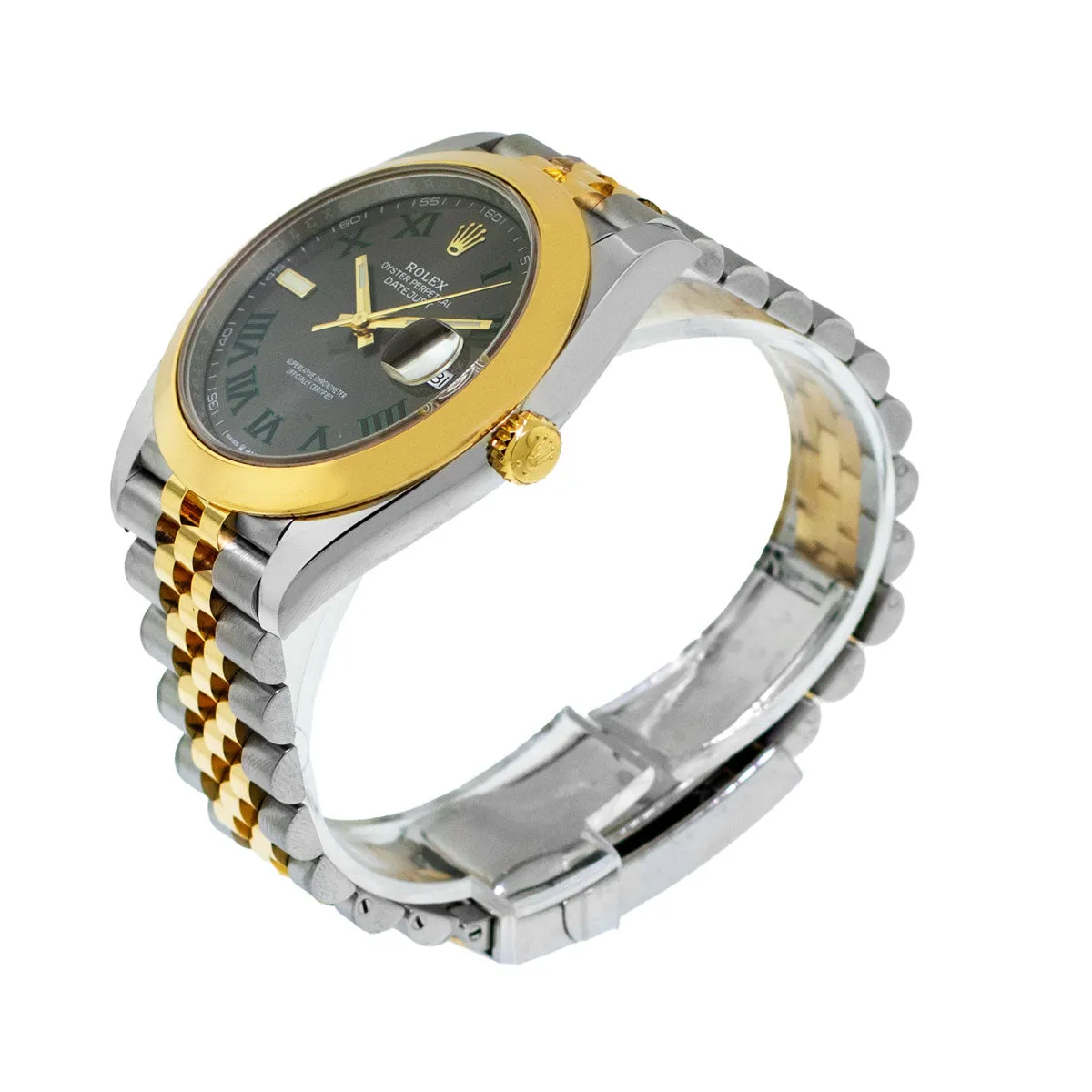 Rolex Datejust 41mm 18K Yellow Gold & Steel "Wimbledon" Dial & Smooth Bezel 126303
