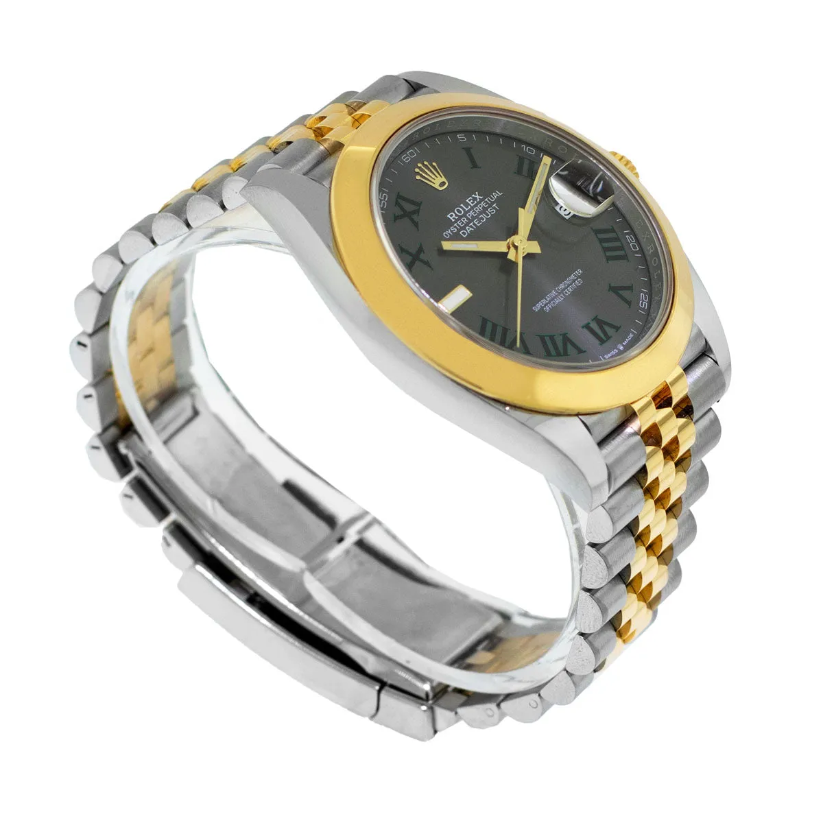 Rolex Datejust 41mm 18K Yellow Gold & Steel "Wimbledon" Dial & Smooth Bezel 126303