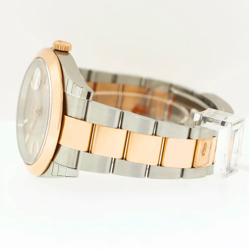 Rolex Datejust 41mm Everose Gold & Steel Silver Index Dial Smooth Bezel 126301