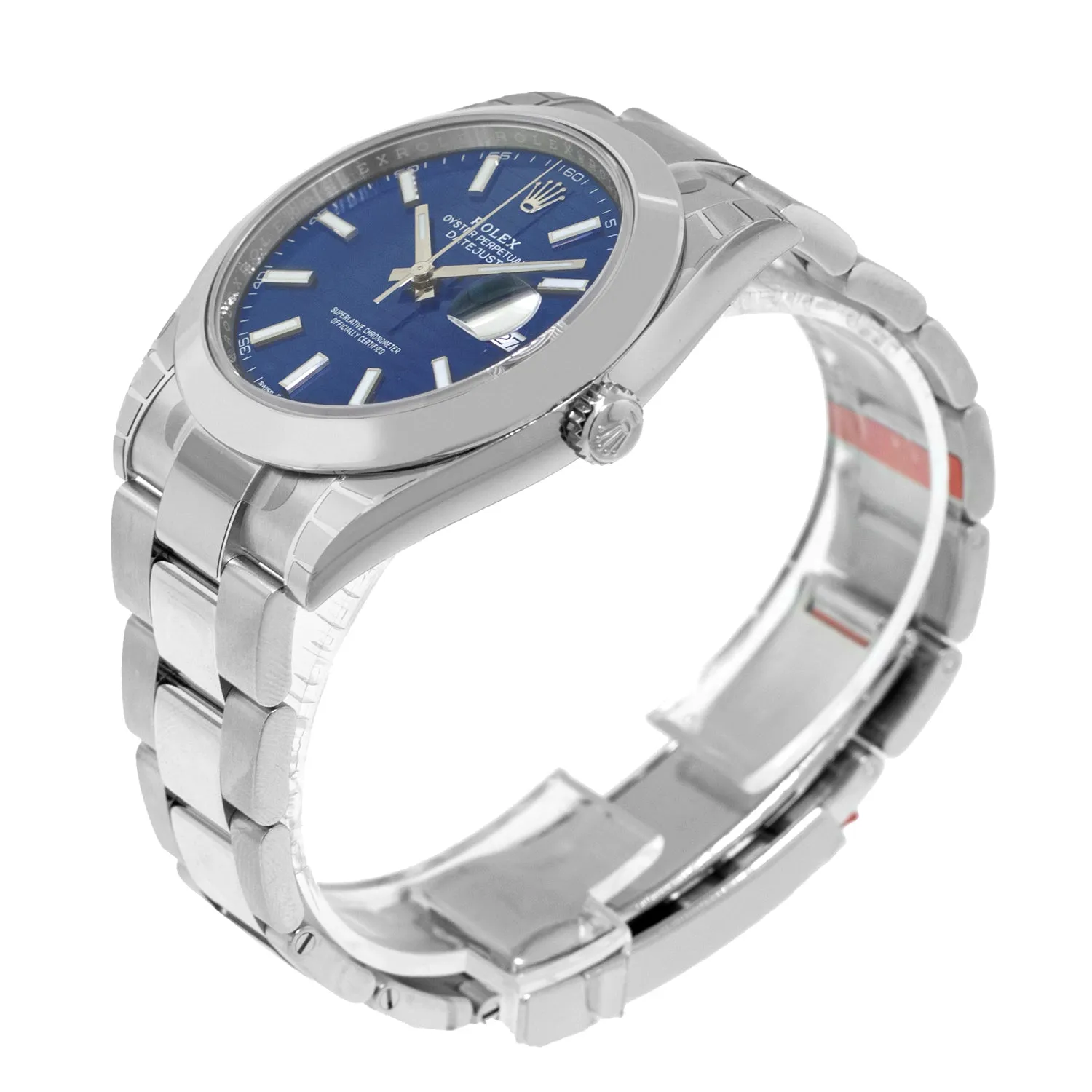 Rolex Datejust II 41mm Stainless Steel Blue Motif Index Dial & Smooth Bezel 126300