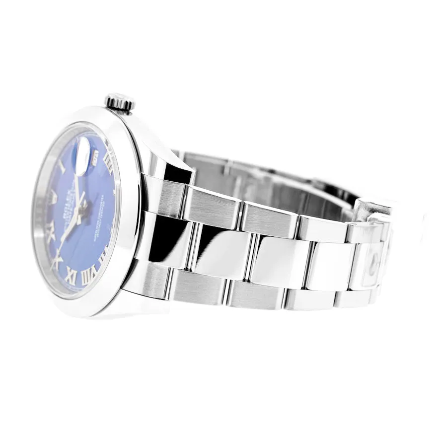 Rolex Datejust II 41mm Stainless Steel Blue Roman Dial & Domed Bezel 126300