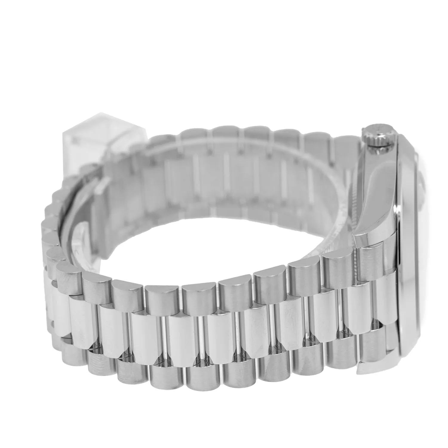 Rolex Day-Date 40mm Platinum Ice Blue Diamond Dial & Smooth Bezel 228206