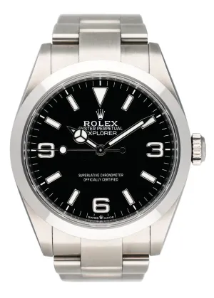 Rolex Explorer 40 224270 Black Dial Steel Mens Watch Box Papers