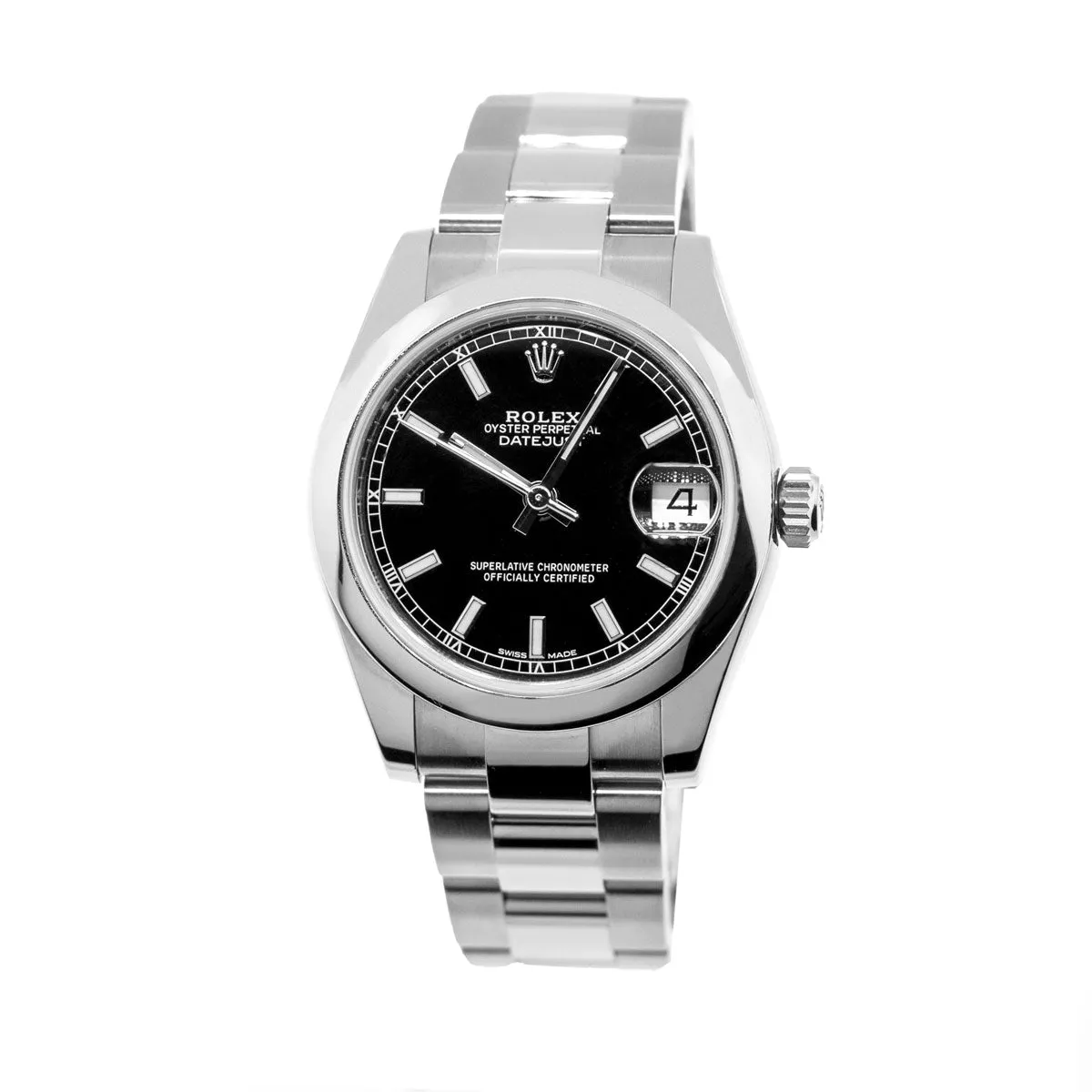 Rolex Lady-Datejust 31mm Stainless Steel Black Index Dial & Smooth Bezel 178240