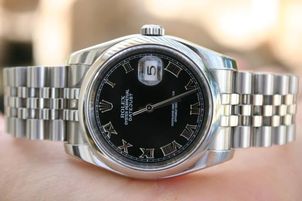 ROLEX MENS DATEJUST WATCH STAINLESS STEEL 116200