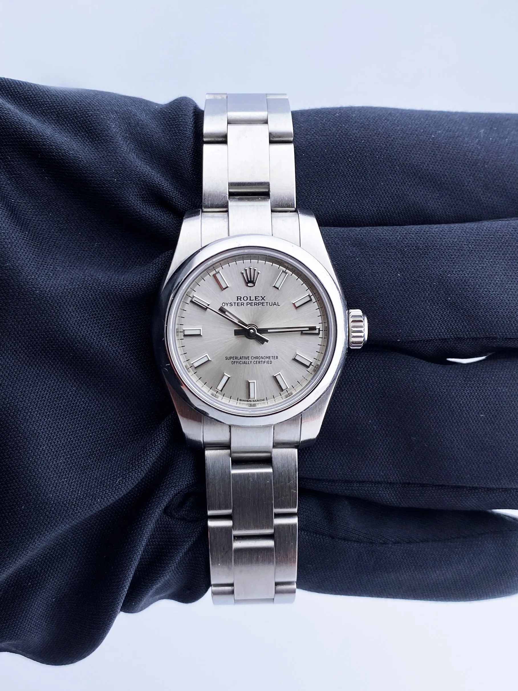 Rolex Oyster Perpetual 17620 Sliver Dial Steel Ladies Watch