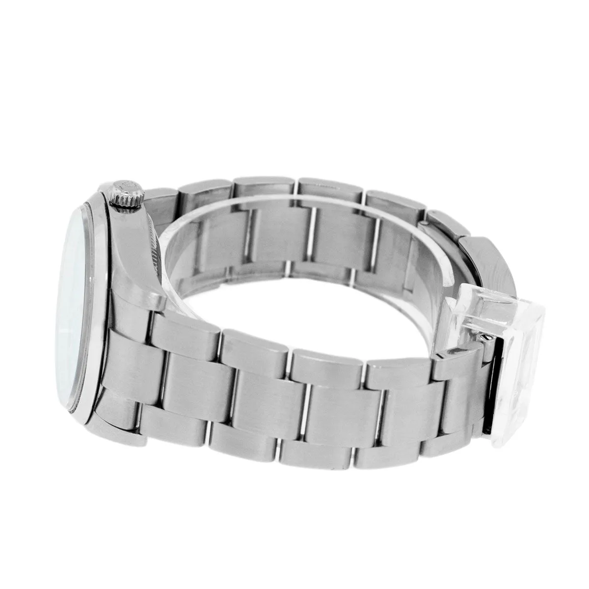 Rolex Oyster Perpetual 34mm Stainless Steel CUSTOM Tiffany Blue Index Dial & Smooth Bezel 114210