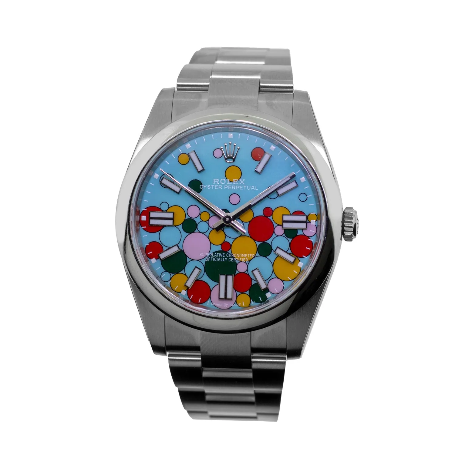 Rolex Oyster Perpetual 41mm Stainless Steel Celebration Index Dial & Smooth Bezel 124300