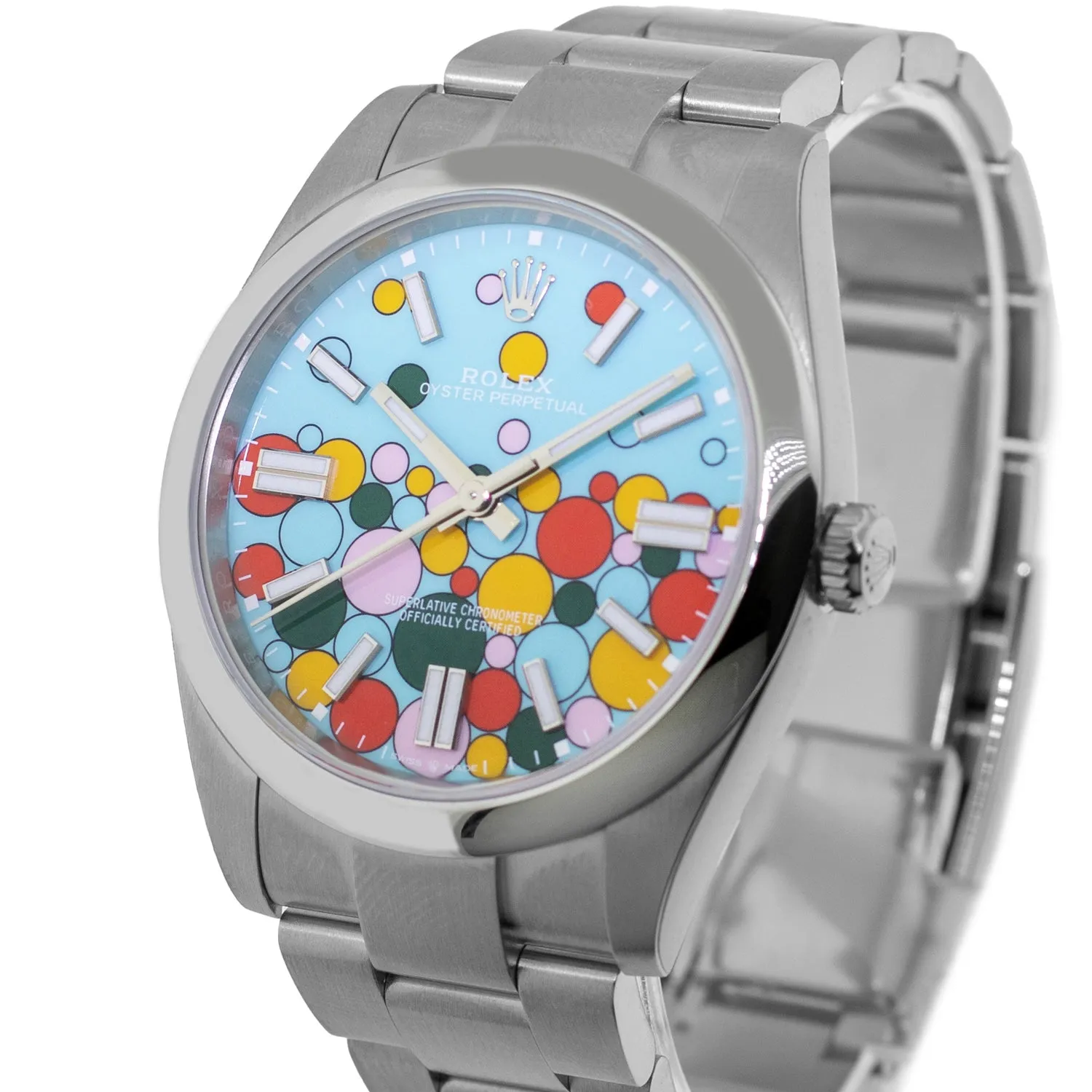 Rolex Oyster Perpetual 41mm Stainless Steel Celebration Index Dial & Smooth Bezel 124300