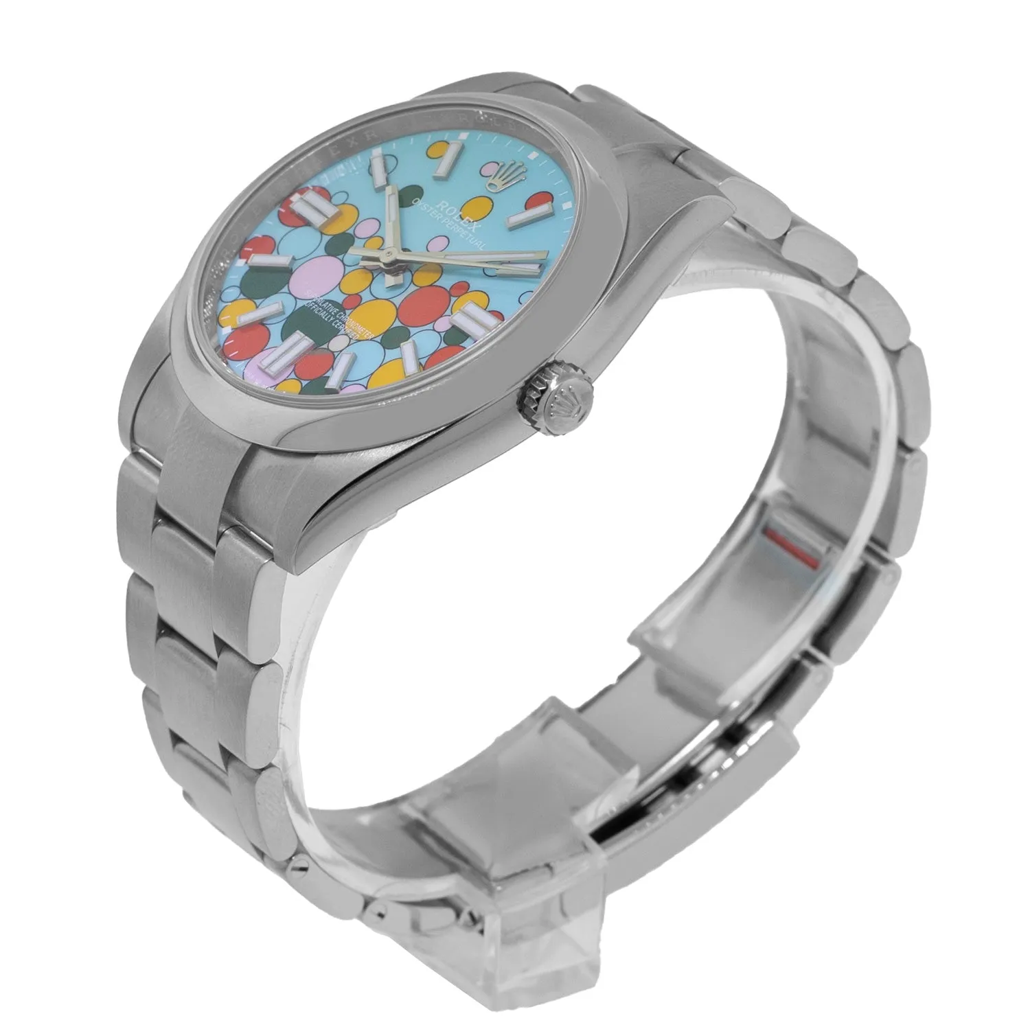 Rolex Oyster Perpetual 41mm Stainless Steel Celebration Index Dial & Smooth Bezel 124300