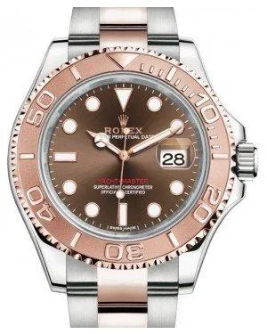 Rolex Yacht-Master 40 Everose Rose Gold/Steel Chocolate Brown Dial Gold Bezel Oyster Bracelet 126621