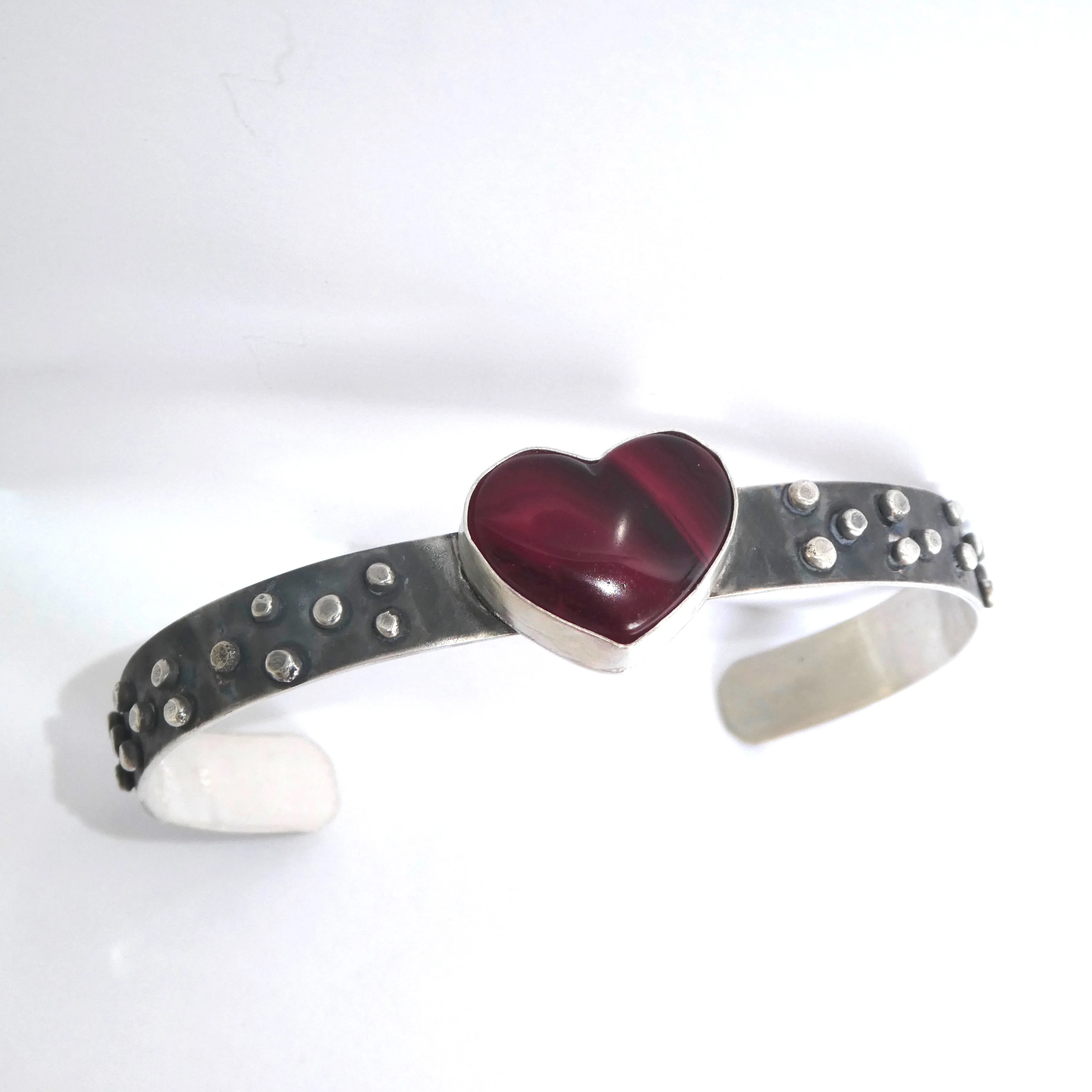 Rosarita Heart Sterling Silver Cuff Bracelet
