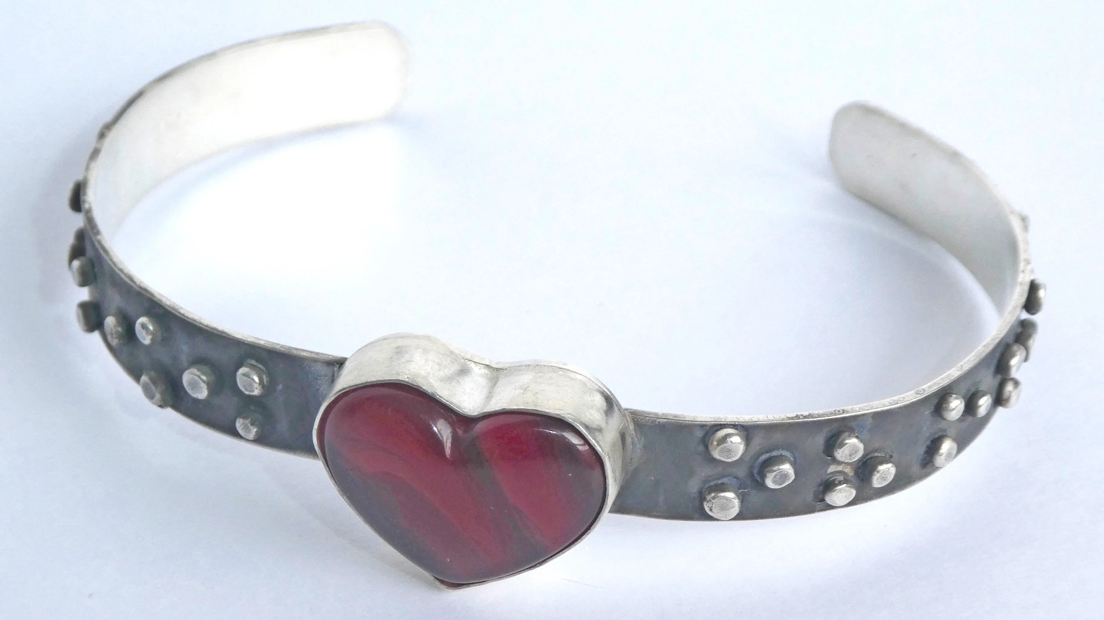 Rosarita Heart Sterling Silver Cuff Bracelet
