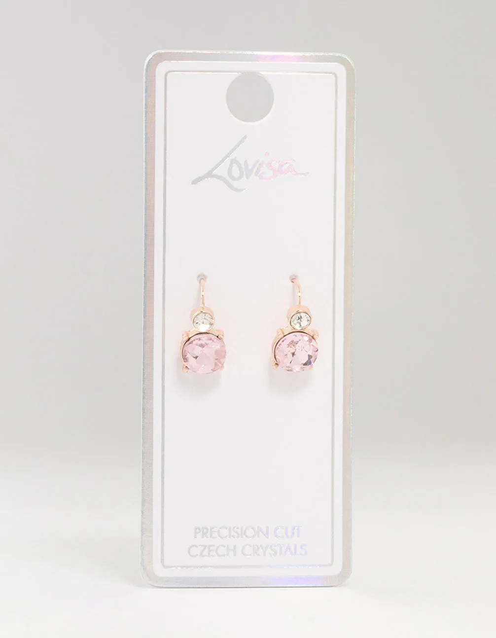 Rose Gold Multiple Czech Crystal Drop Earrings