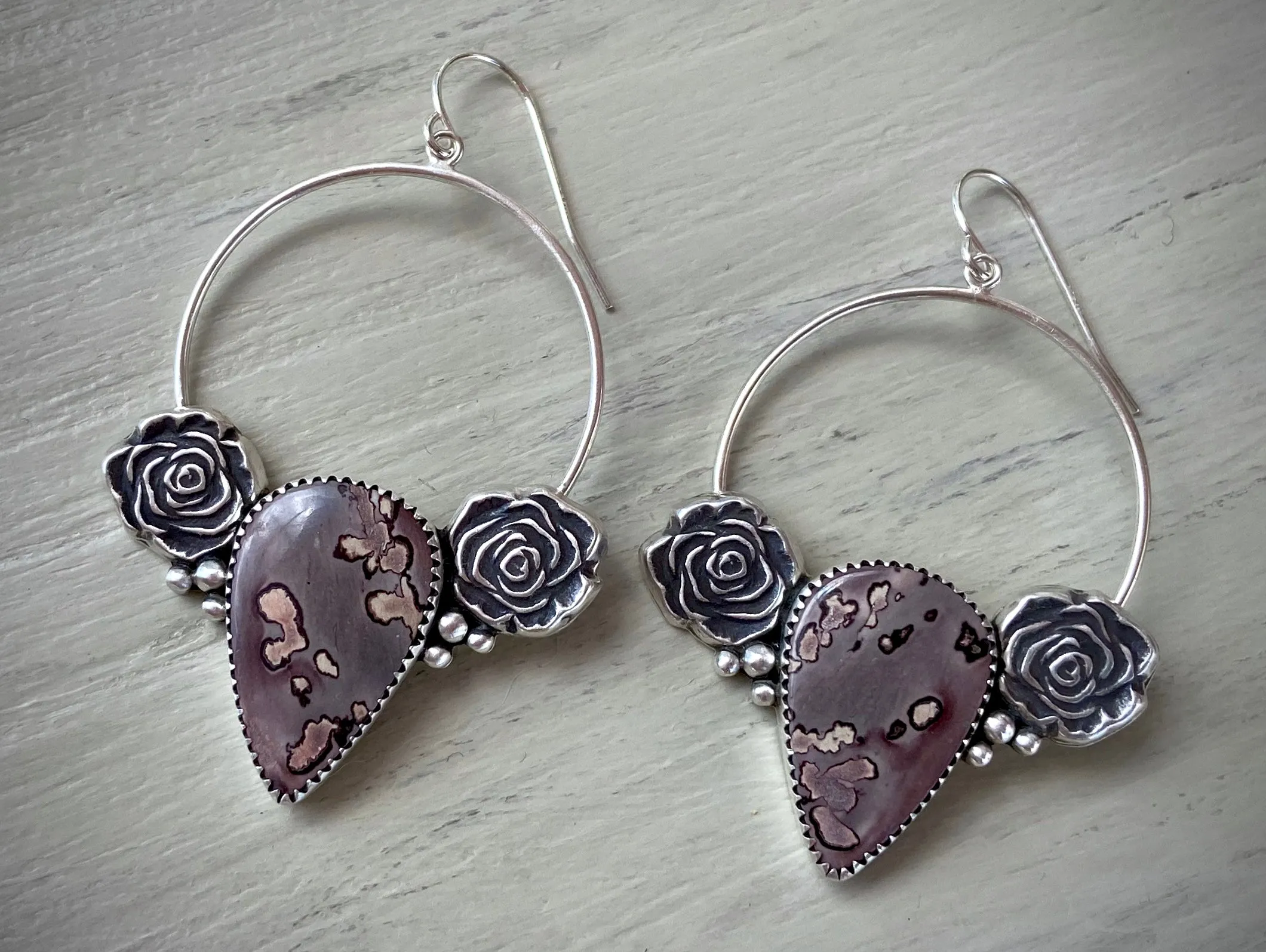 Rose Jasper Hoops