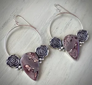 Rose Jasper Hoops