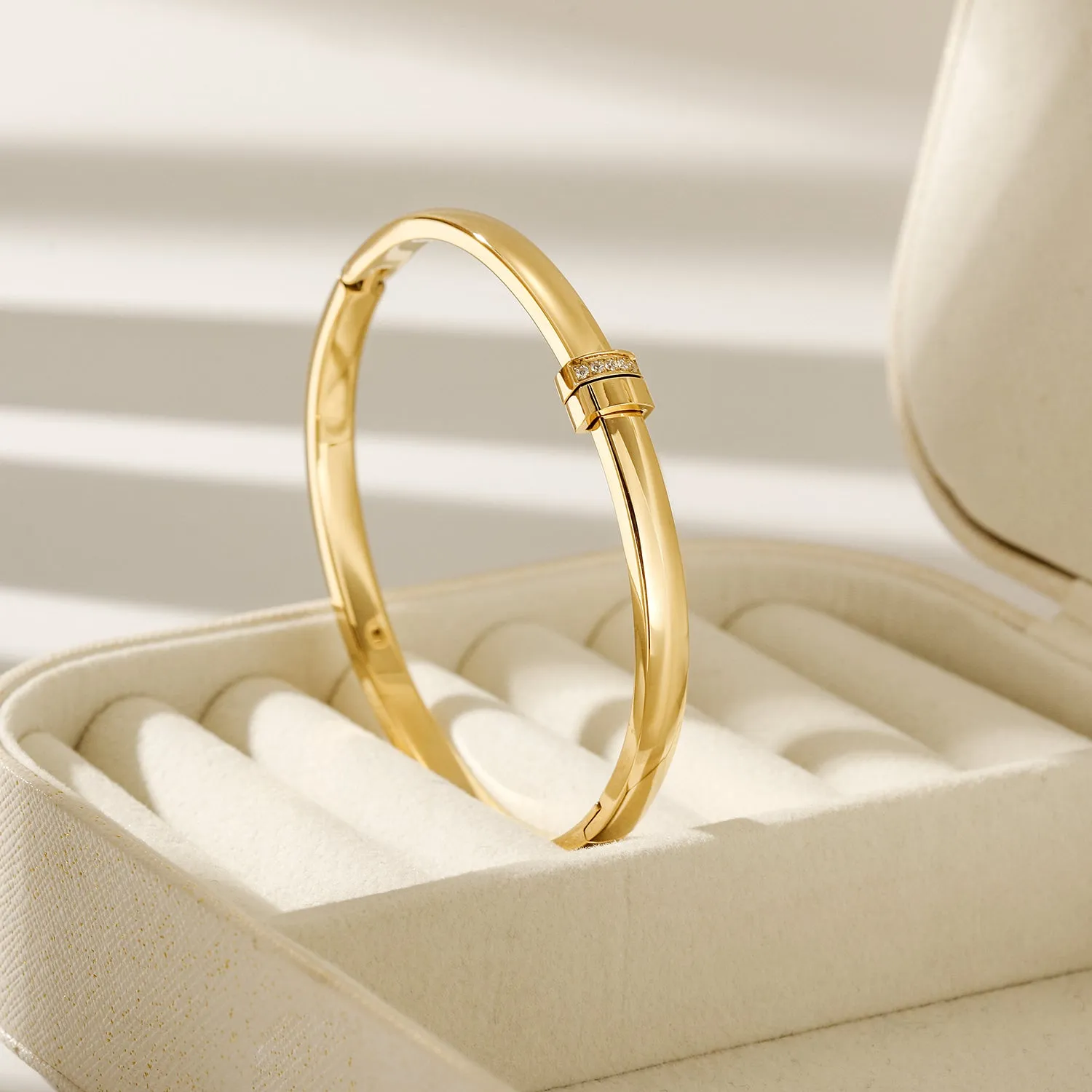 Round smooth surface bracelet-NSB1879ST