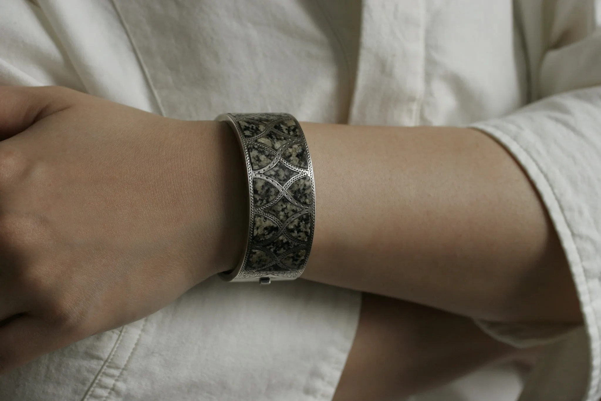Scottish Sterling and Aberdeen Granite Bangle