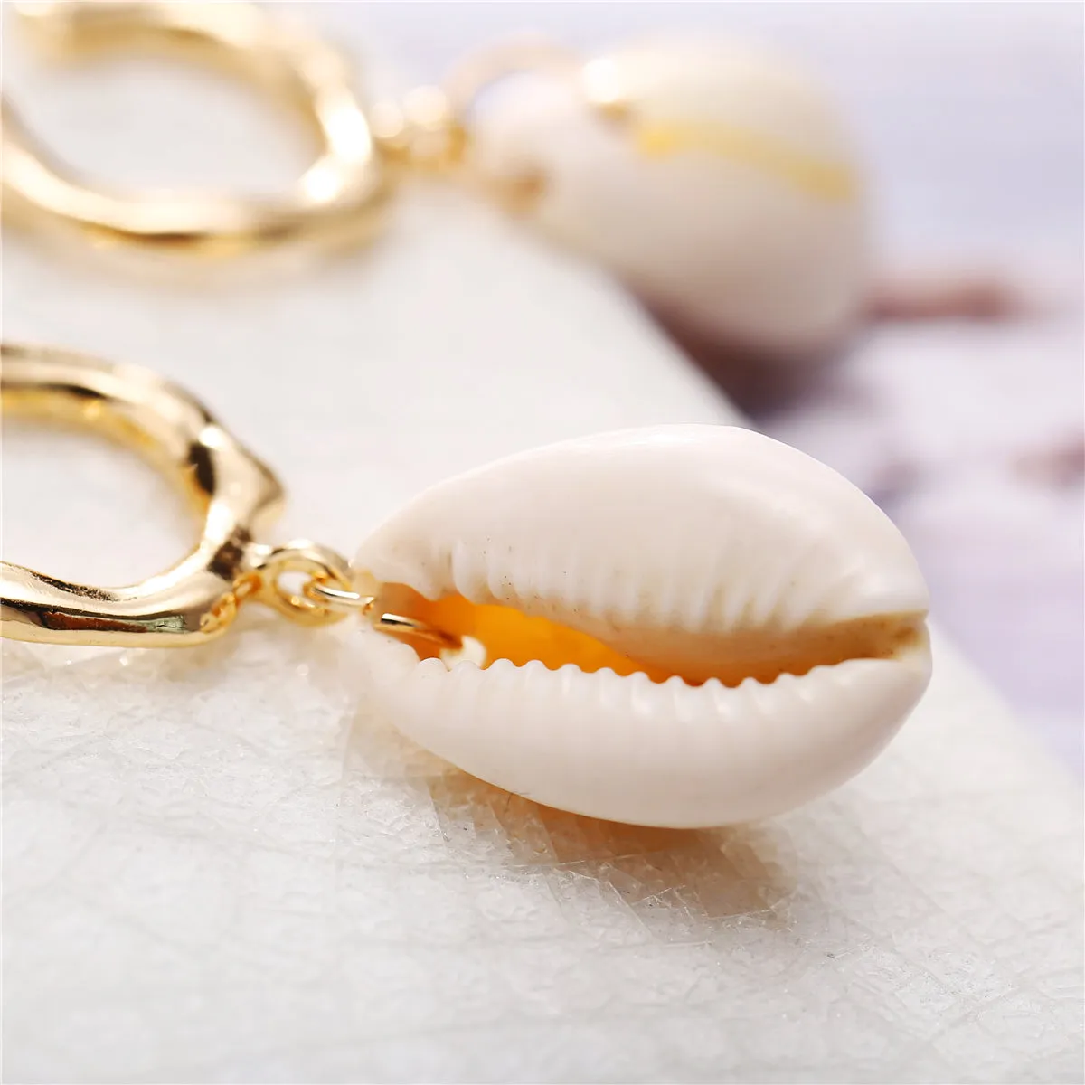 Shell & 18K Gold-Plated Drop Earrings