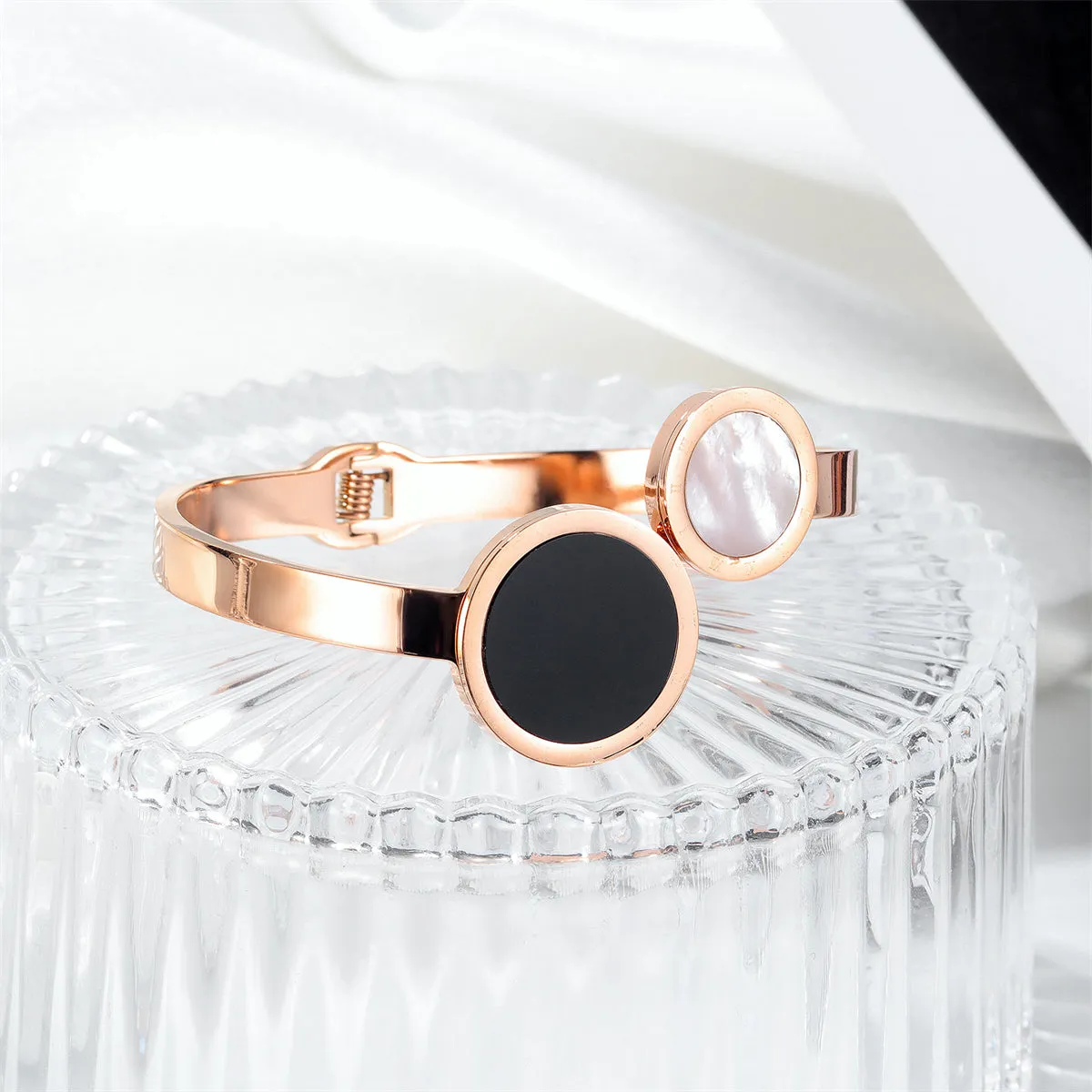 Shell & Acrylic 18K Rose Gold-Plated Bypass Bangle