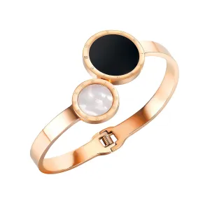 Shell & Acrylic 18K Rose Gold-Plated Bypass Bangle