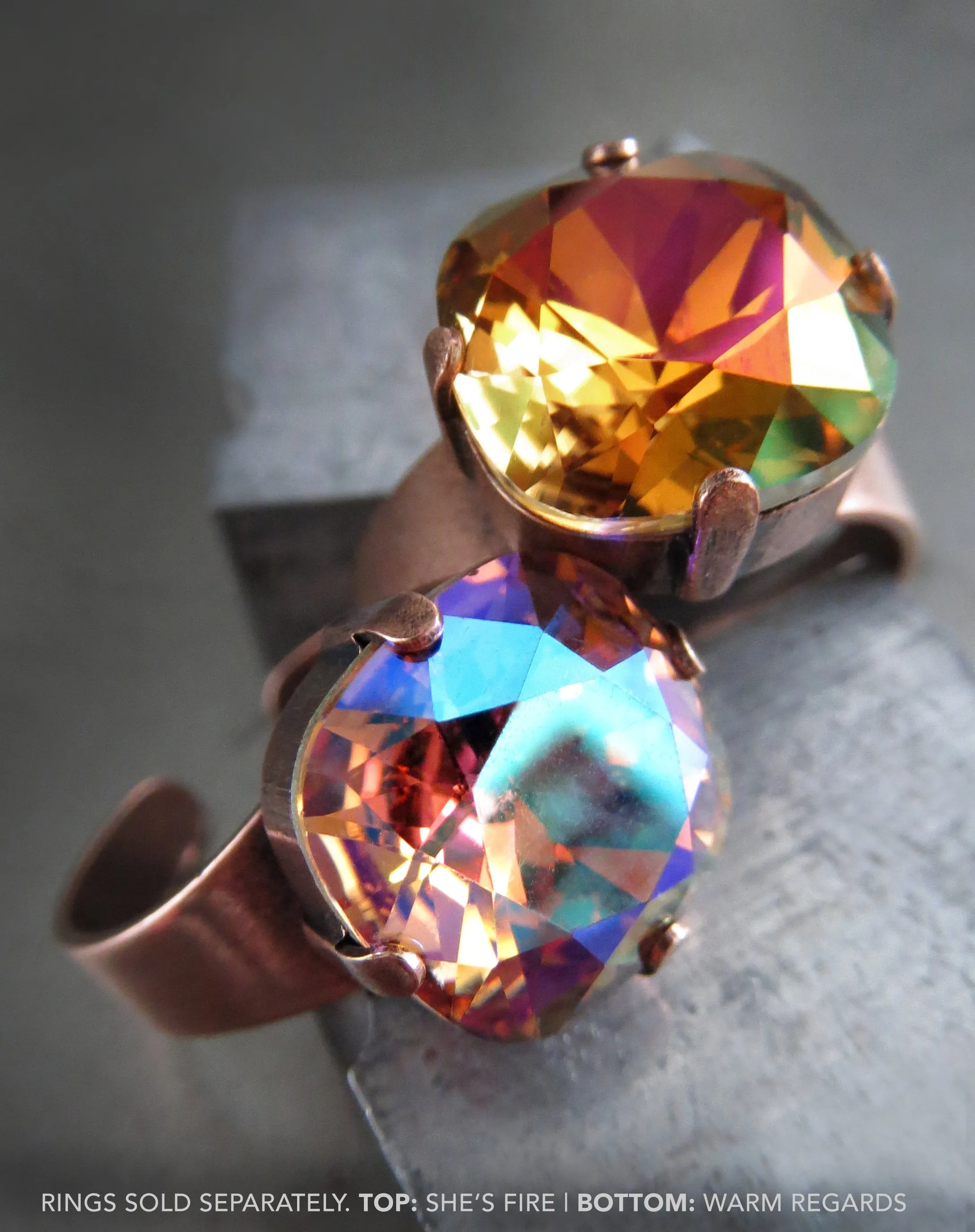 SHE'S FIRE - Fiery Orange Crystal Ring