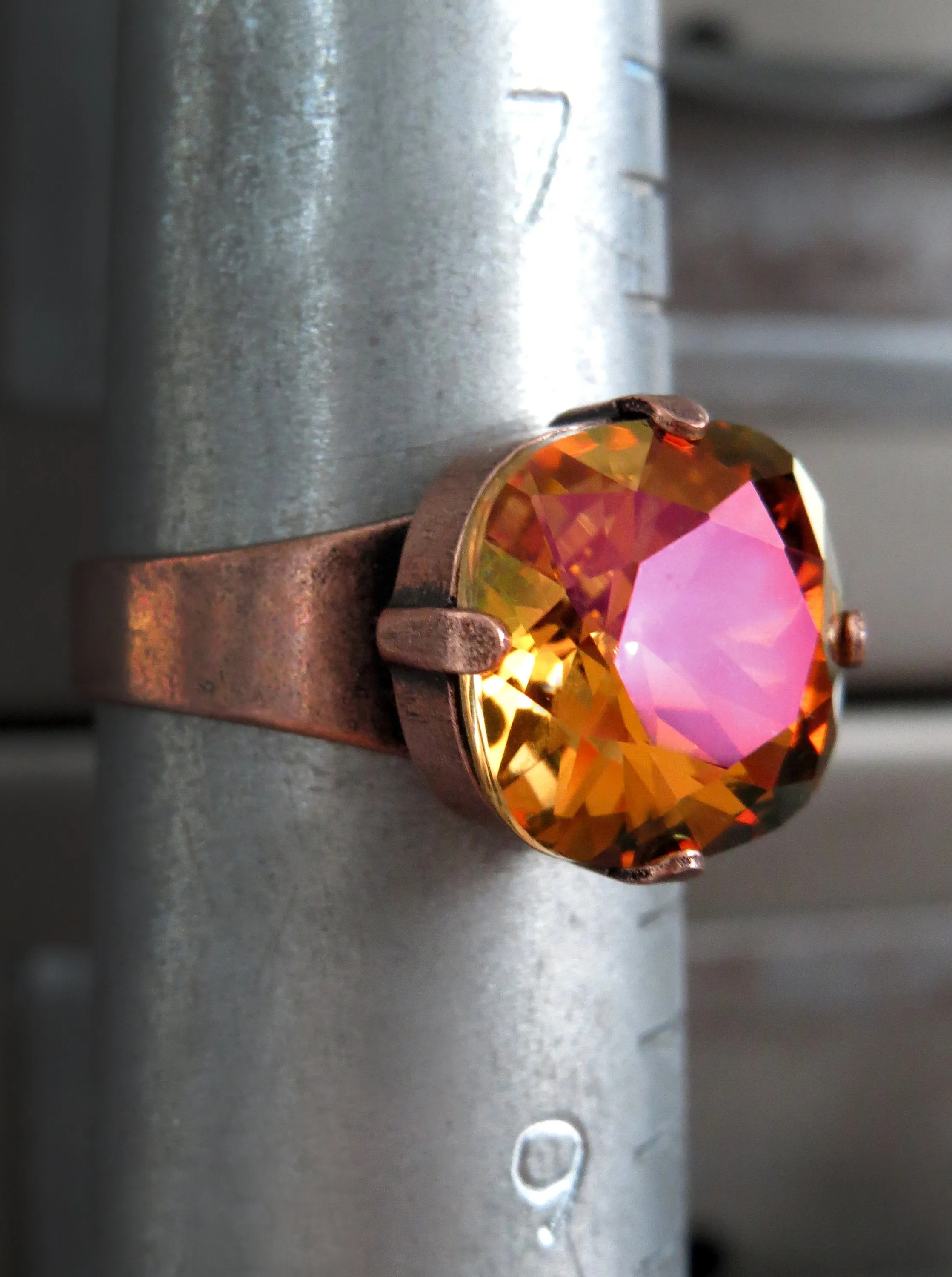 SHE'S FIRE - Fiery Orange Crystal Ring