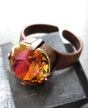 SHE'S FIRE - Fiery Orange Crystal Ring
