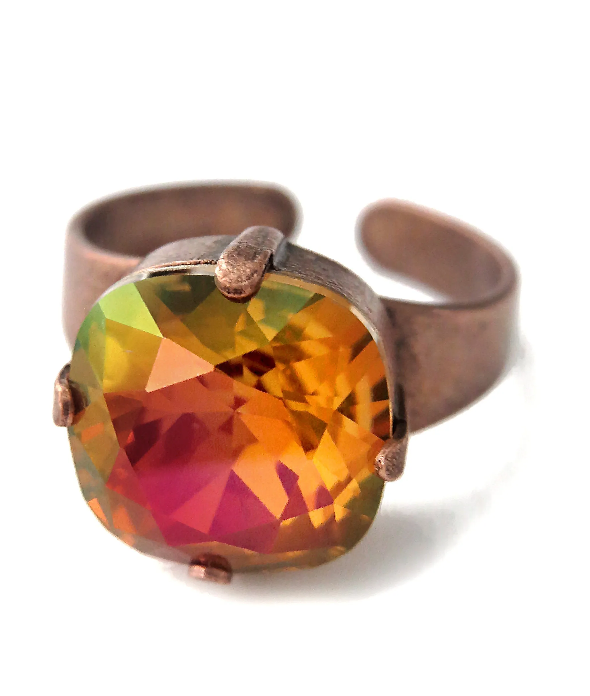 SHE'S FIRE - Fiery Orange Crystal Ring