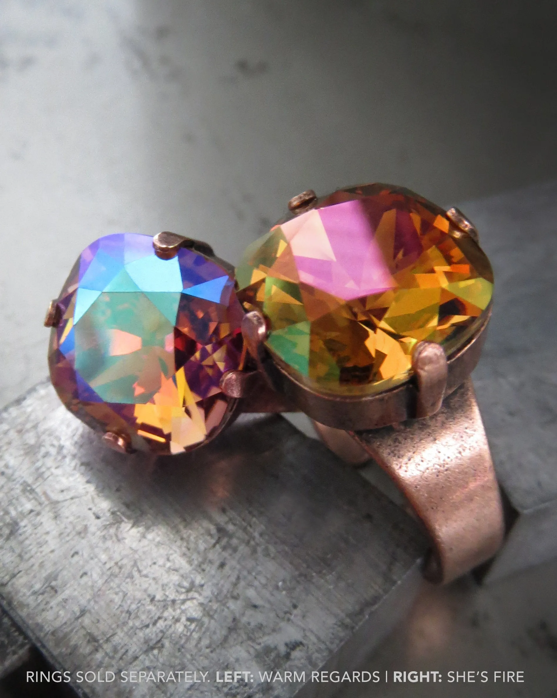 SHE'S FIRE - Fiery Orange Crystal Ring