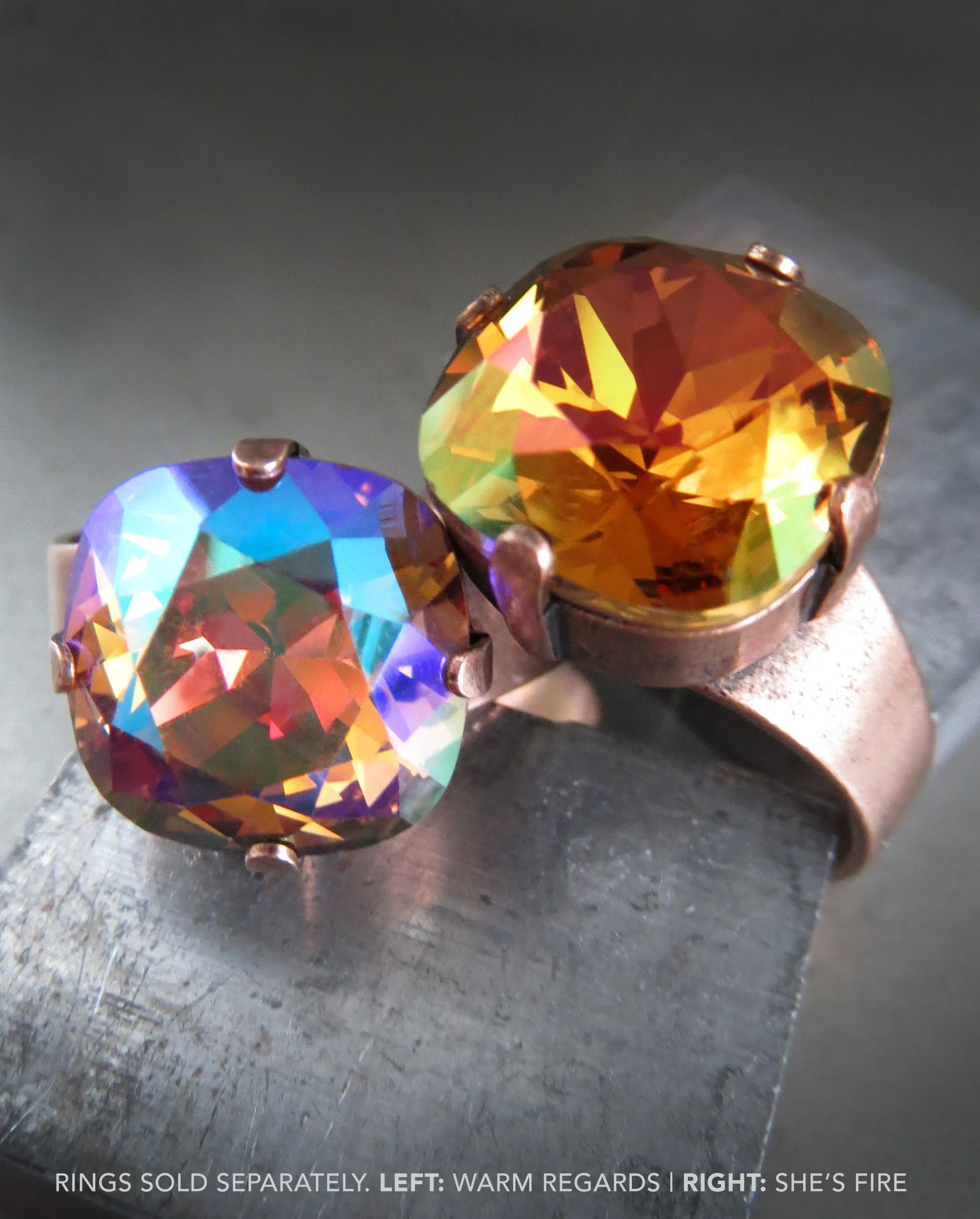 SHE'S FIRE - Fiery Orange Crystal Ring