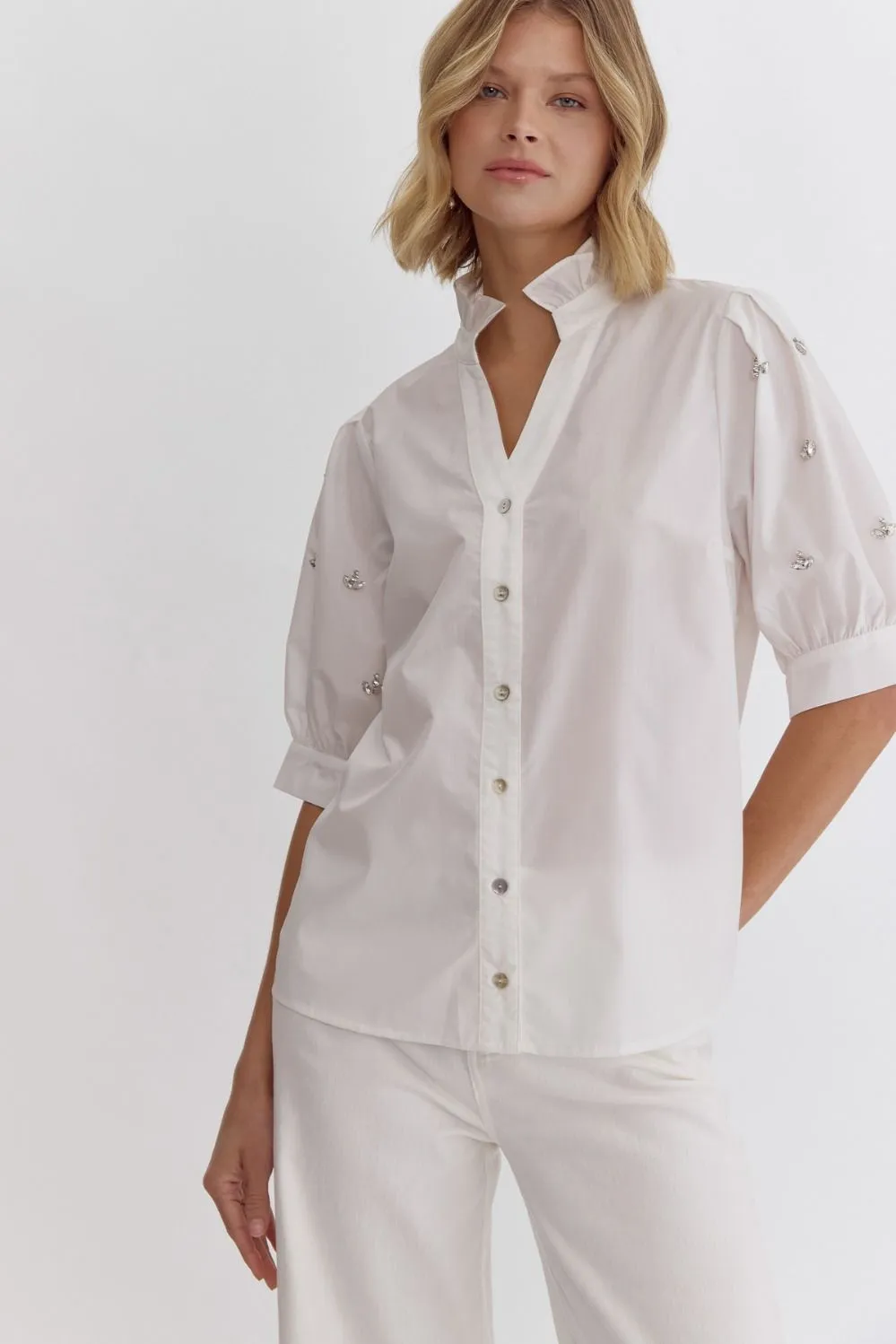 Shining By Day top with Crystal detail
