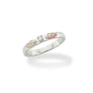 Shining Diamond - Sterling Silver Black Hills Gold Ring