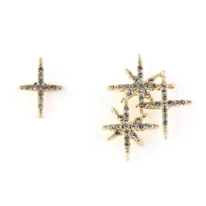 Shining Gold  Plated Asymmetry Earrings