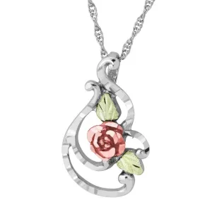 Shining Rose - Sterling Silver Black Hills Gold Pendant