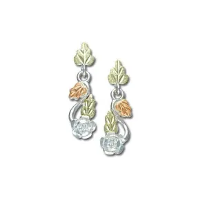 Shining Roses - Sterling Silver Black Hills Gold Earrings