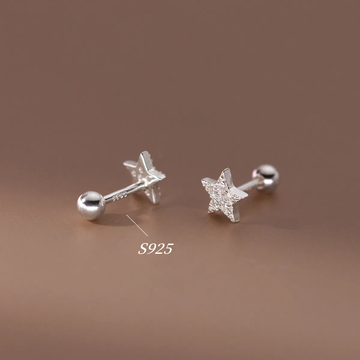 Shining Stars Screw back Studs Earrings - ESB025