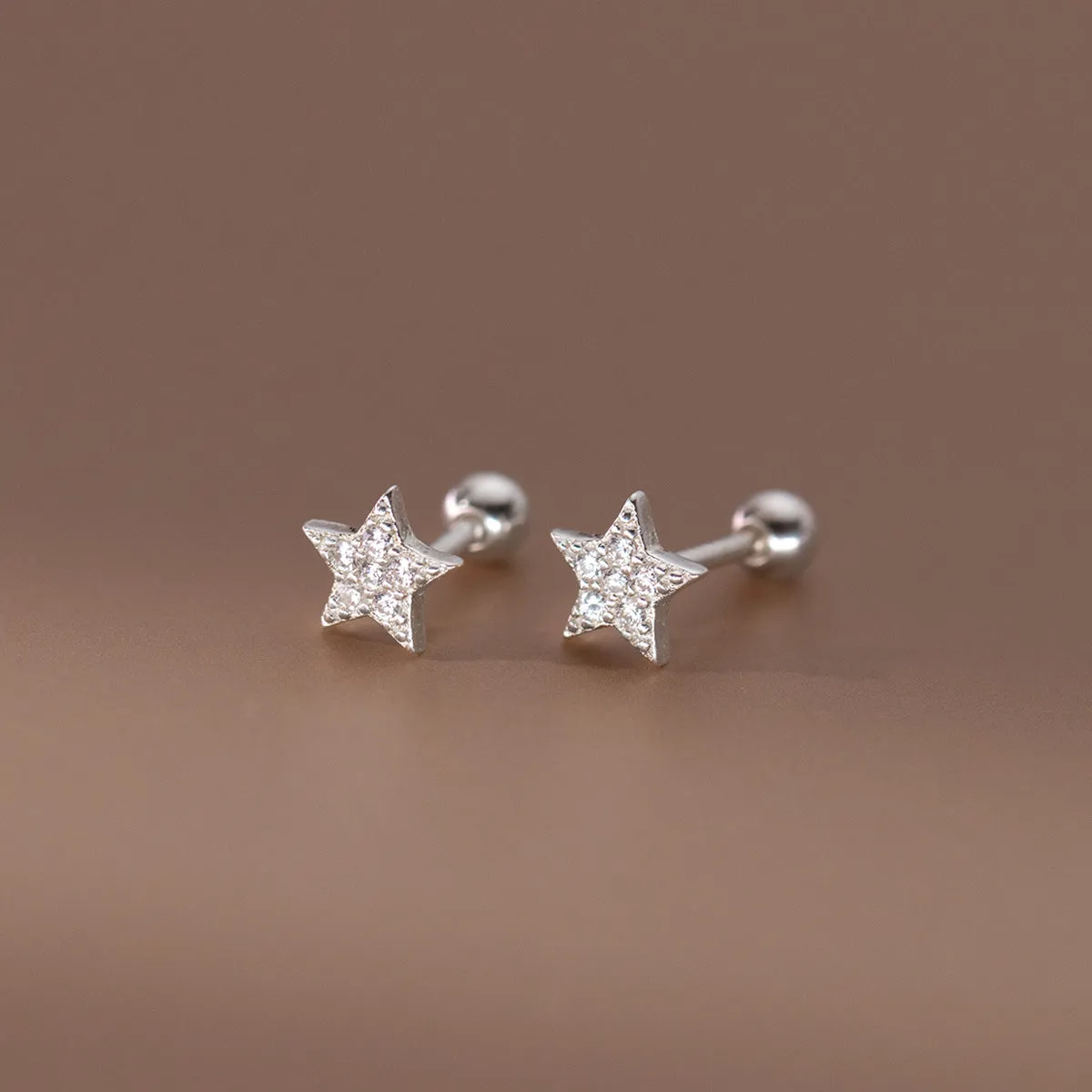 Shining Stars Screw back Studs Earrings - ESB025