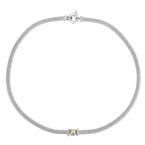 Silver & 18K Gold Small Diamond Tally Prosecco Necklace